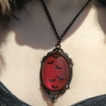 thumbnail image 1 of Naierhg Bat Pendant Necklace Women Gothic Choker Oval Pendant with Bat Pattern Vintage Witch Jewelry Gift for Halloween Birthday Anniversary, 1 of 7