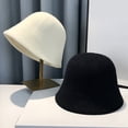 thumbnail image 1 of Naierhg Beanie Round Dome Short Brim Thick Warm Bucket Hat Women Winter Knitting Wool Basin Hat Fashion AccessoriesCoffee, 1 of 8