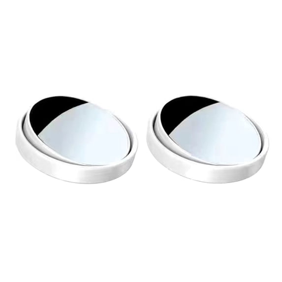 Naierhg Blind Spot Car Mirror 2pcs Car Blind Spot Rearview Mirror 360-degree Adjustable Frameless Convex Side Auxiliary Mirror for Car Safety Enhancement White