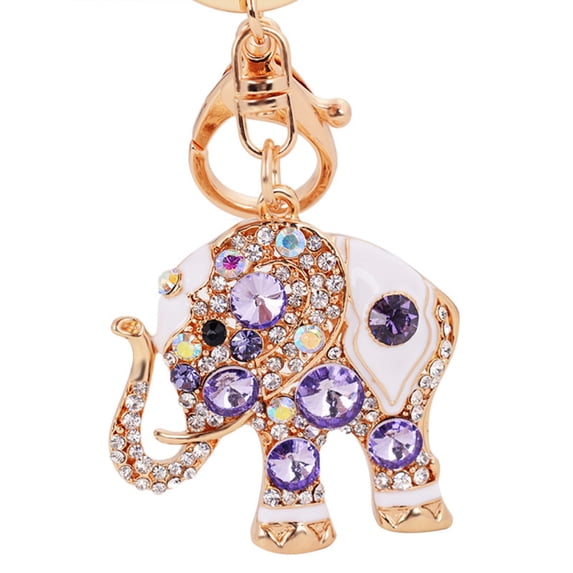 Naierhg Bling Rhinestone Elephant Keychain Key Ring Handbag Charm Pendant Gift