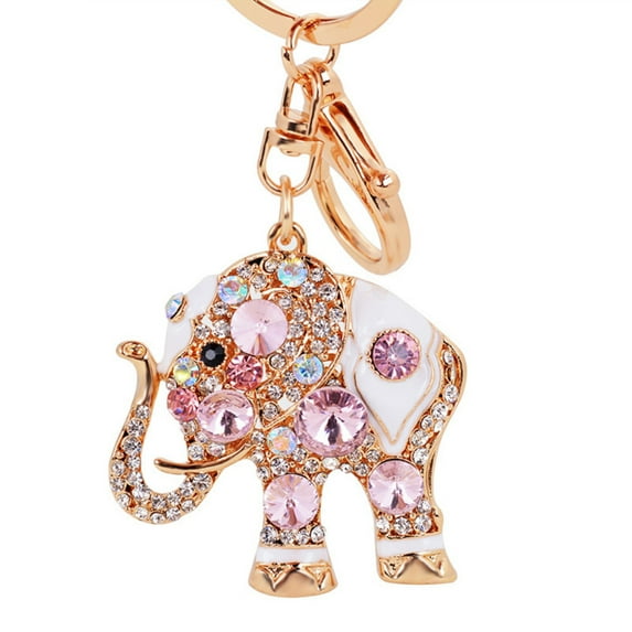 Naierhg Bling Rhinestone Elephant Keychain Key Ring Handbag Charm Pendant Gift