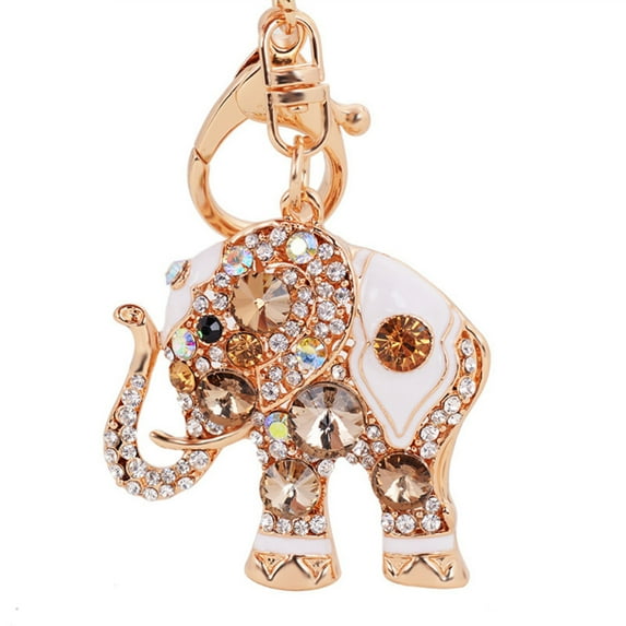 Naierhg Bling Rhinestone Elephant Keychain Key Ring Handbag Charm Pendant Gift