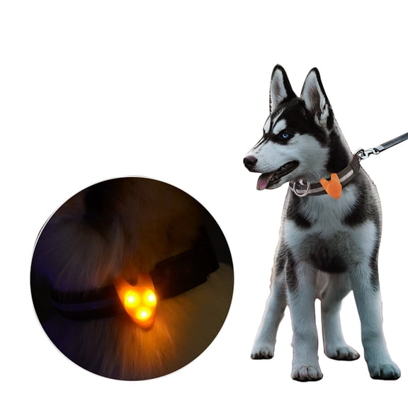 Naierhg Bright LED Light Dog Puppy Teddy Tag Pet Safe Collar Pendant Outdoor Walking Red