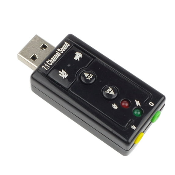 Naierhg Button Control External USB 7.1 Channel 3D Stereo Audio Sound Card A