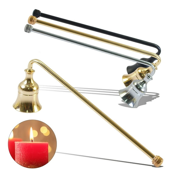 Naierhg Candle Extinguisher Elegant Bell Shaped Wick Cover Metal Candle Stopper Rust-proof Extinguishing Tool with Short And Long Length Options for Aromatherapy Candles