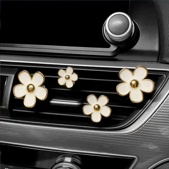 Naierhg Car Aromatherapy Clip Cute Car Air Vent Clip 4pcs Flower Car Air Freshener Aromatherapy Clip for Long Lasting Fragrance Odor Removal Easy to Install
