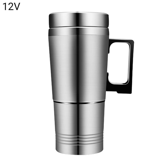 Naierhg Car Electric Kettle Detachable Fast Heating 12/24V 300ml Stainless Steel Electric Car Heated Kettle Cup for Water Tea Coffee Milk