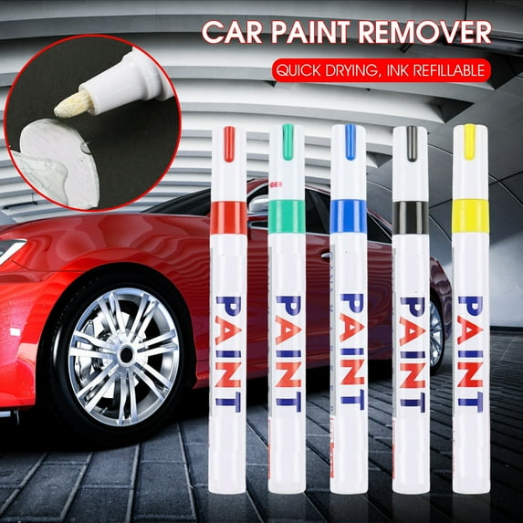Naierhg Car Paint Pen Smooth Writing Waterproof High Color Saturation Strong Coverage Unfading Touch Up Paint Rich Colors Optional Car Wheel Tire Oily Painting Pen for Automobile