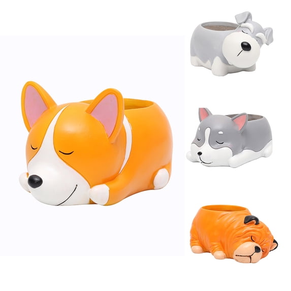 Naierhg Cartoon Dogs Desktop Succulent Plants Flower Pot Home Garden Landscape Decor