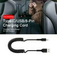 thumbnail image 1 of Naierhg Charging Cable Telescopic Spring Design Anti-winding 5A Fast Charging Type-C/USB/8-Pin Data Line Black, 1 of 8