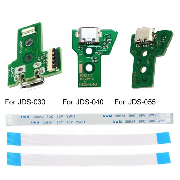 Naierhg Charging Port Board Lightweight Precise 12Pin Flex Cable USB Charging Port Socket Board for JDS 040 Green