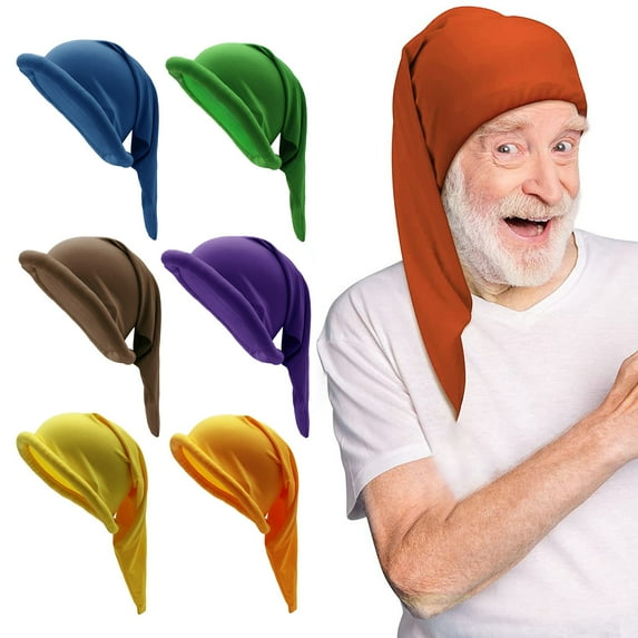 Naierhg Christmas Dwarf Hat Colored Dwarf Costume Hat Moisture-Wicking Breathable Hat for Christmas Party Gnome Costumes
