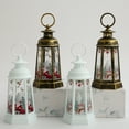 thumbnail image 1 of Naierhg Christmas Santa Lantern Wind Light Retro Style Battery Powered Decorative Lantern Hanging LED Candle Light Snowman Antique Gold, 1 of 8