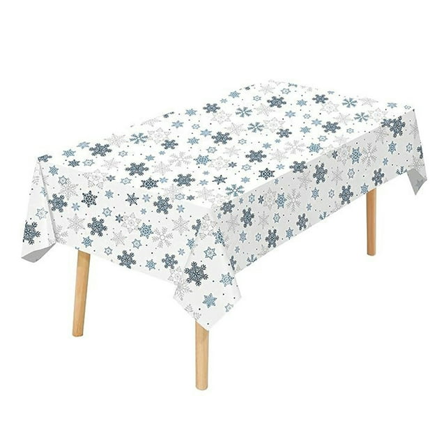 Naierhg Christmas Tablecloth Disposable Waterproof Snowflake Pattern