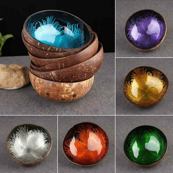 Naierhg Coconut Shell Bowl Eco-friendly Spray Paint Coconut Shell Candy Container for Household 5#
