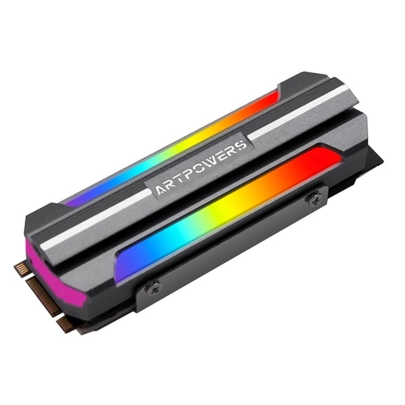 Naierhg Computer Heat Sink Argb Heat Sink Efficient Heat Sink for Computer M.2 Ssd 2280 Heatsink with 5v Argb Sync Aluminum Cooler for High-performance