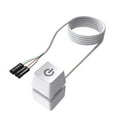 thumbnail image 1 of Naierhg Computer Power Button Computer Desktop Power Button Computer External Power Button with Colorful Led Lights Desktop Extension Cable Home Motherboard White, 1 of 8