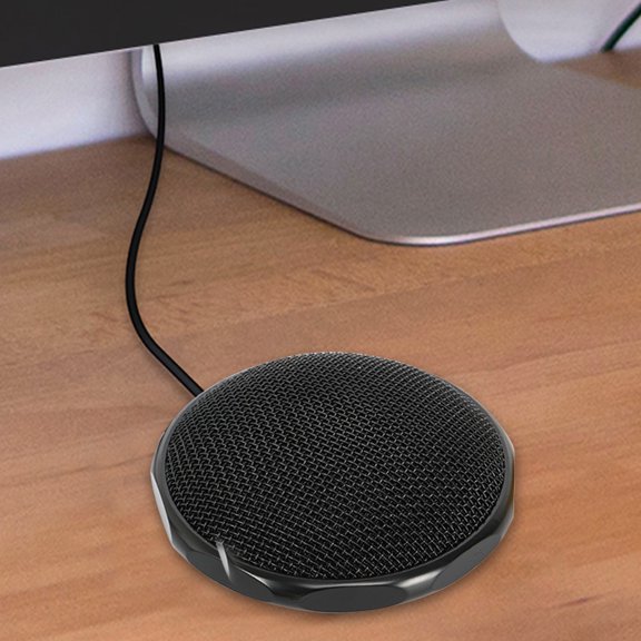 Naierhg Condenser Microphone Sensitive Plug Play Metal Omnidirectional Computer Microphone Black