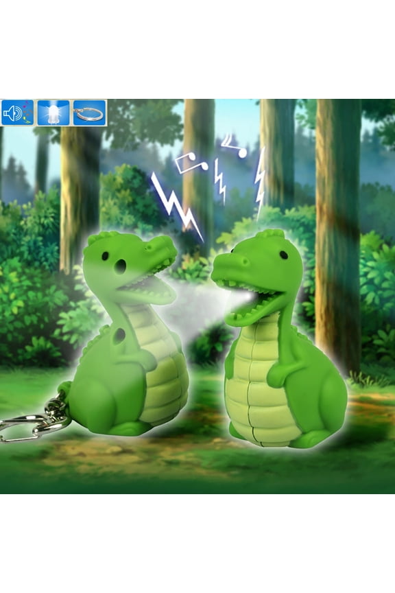 Creative LED Light Sound Dinosaur Keychain Pendant Decor Key Ring Ornament