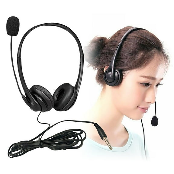 Naierhg Customer Service Headset Adjustable 3.5mm Telephone Headset with Microphone Durable Great Audio Accessories