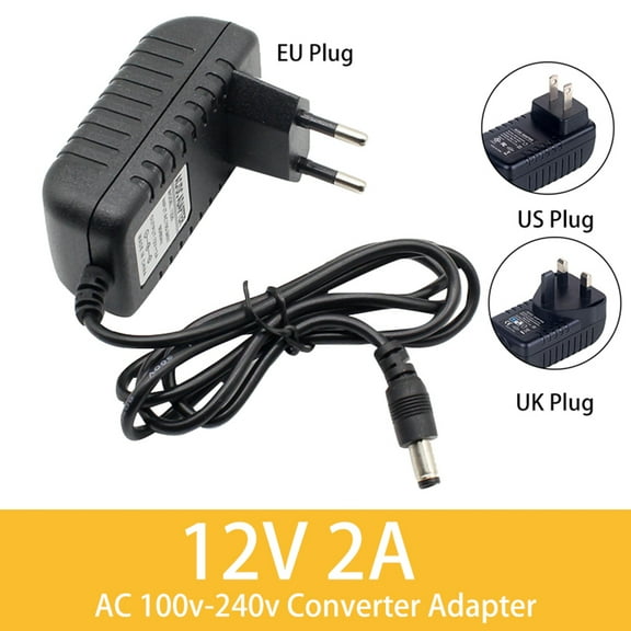 Naierhg DC12V 2A AC100V-240V Converter Wall Charger Adapter Power Supply US/UK/EU Plug