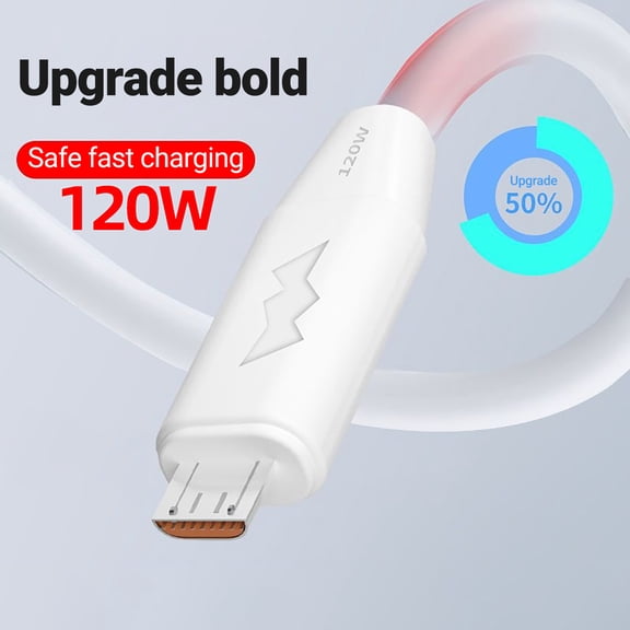 Naierhg Data Cable High Current Fast Charging 120W Micro USB Mobile Phone Charger Cable Data Cord for Office