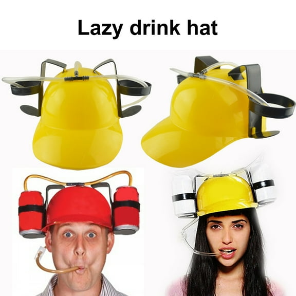 Naierhg Drinking Helmet Adjustable Labor-saving Plastic Novelty Lazy Drinks Helmet Supplies for Home