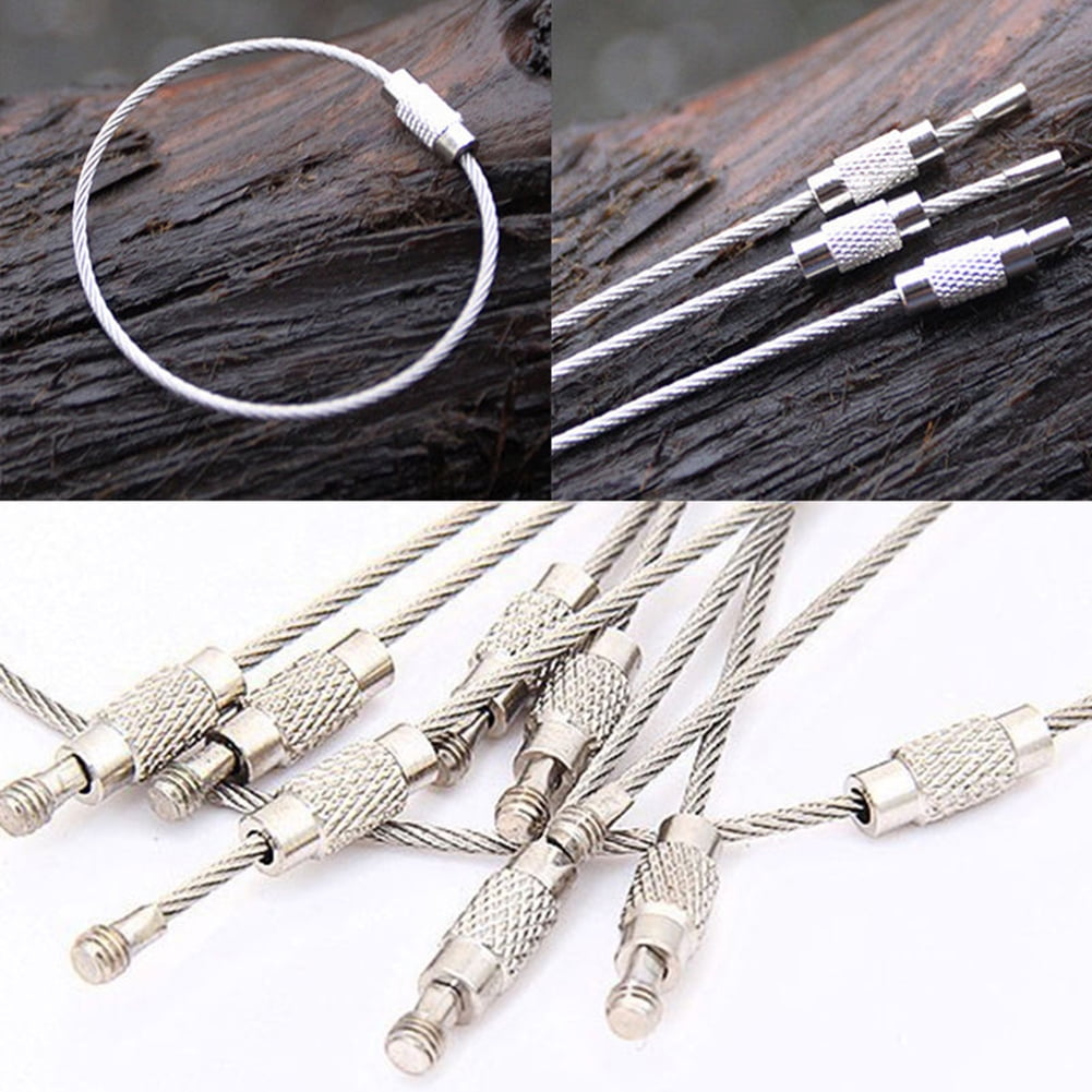 Fnb Rope Key Holder Naierhg Durable Stainless Steel Screw Locking Wire Keychain Rope Key ...