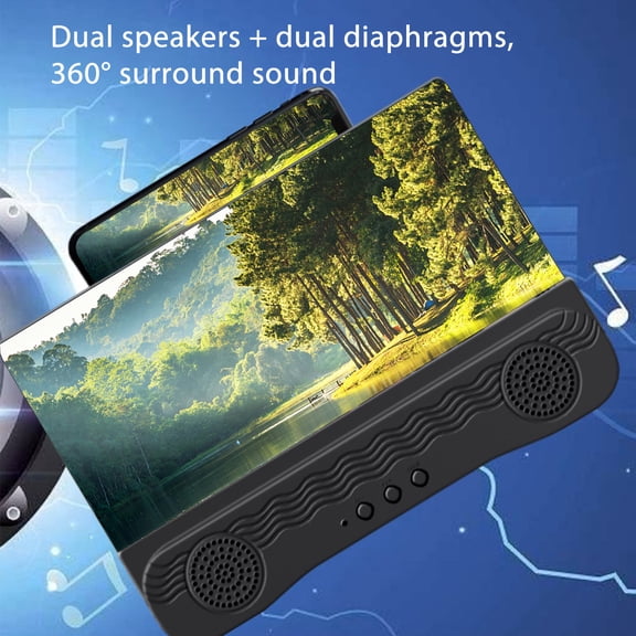 Naierhg Enlarged Mobile Phone Screen Video Magnifier with Bluetooth-compatible Speaker Amplifier