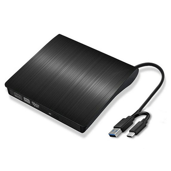 Naierhg External DVD Drive Portable High Speed Read Write One-click Burning Rewritable Type-C USB 3.0 DVD/VCD/Compact Disc-RW Burner Writer Player
