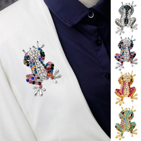 Naierhg Fashion Women Frog Rhinestone Inlaid Brooch Pin Clothes Decoration Jewelry Gift AG154-B
