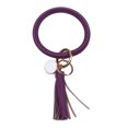 thumbnail image 1 of Naierhg Fashion Women Tassel Charm Wristlet Faux Leather Keychain Key Ring Holder Gift, 1 of 8