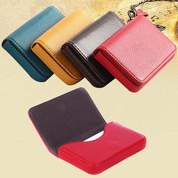 Naierhg Faux Leather Magnetic Closure Business ID Name Pack Credit Card Holder Pocket Box