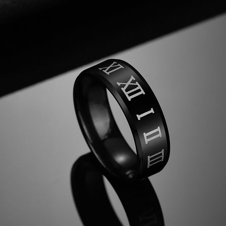 Naierhg Finger Ring Luxury Jewelry Gift Stainless Steel Roman Number Print Men Band for Prom
