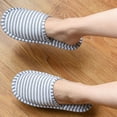 thumbnail image 1 of Naierhg Foldable Unisex Stripe Print Non-Slip Thicken Outdoor Hotel Travel Slippers for Home S Grey*, 1 of 7