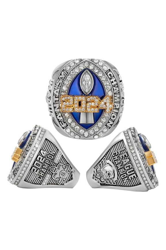 Football Championship Ring Double-plated Surface Cubic Zirconia Necklace Bracelet Pendant Football League Winner Trophy Ring Award Ring