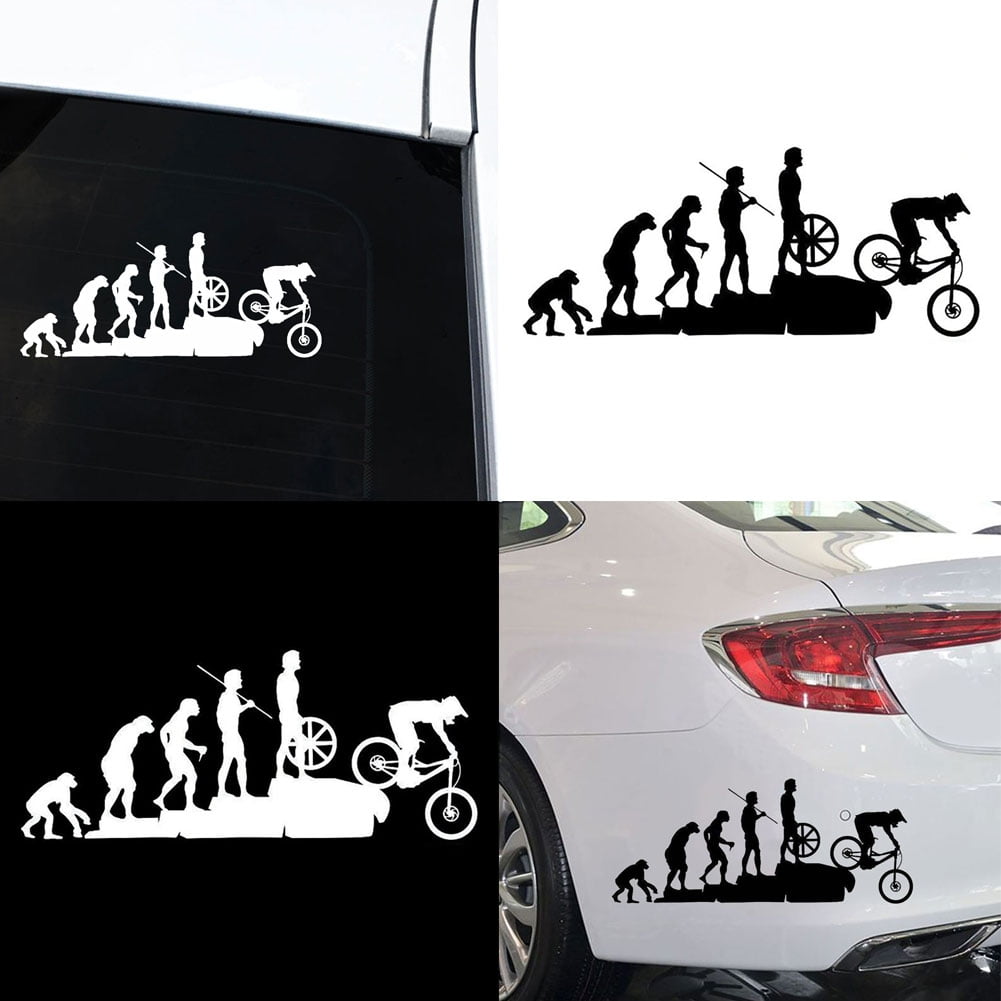 Naierhg Funny Human Evolution MTB Bike Car Vehicle Reflective Decals ...
