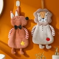 thumbnail image 1 of Naierhg Hand Towel Coral Fleece Wipe Towel Cartoon Bear Lion Fox Dog Design Soft Absorbent Cleaning Cloth for Home Fox, 1 of 8