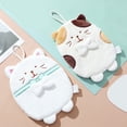 thumbnail image 1 of Naierhg Hand Towel Soft Touch Super Absorbent No Shedding High-efficiency Hanging Dry Hands Thick Cartoon Cat Decor Cleaning Towel Kitchen Tool Light Coffee, 1 of 8