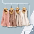 thumbnail image 1 of Naierhg Hand Towel with Lanyard Cartoon Soft Microfiber Cute Bear Design Kitchen Hanging Wipe Hand Towel Cloth Daily Use Khaki, 1 of 8