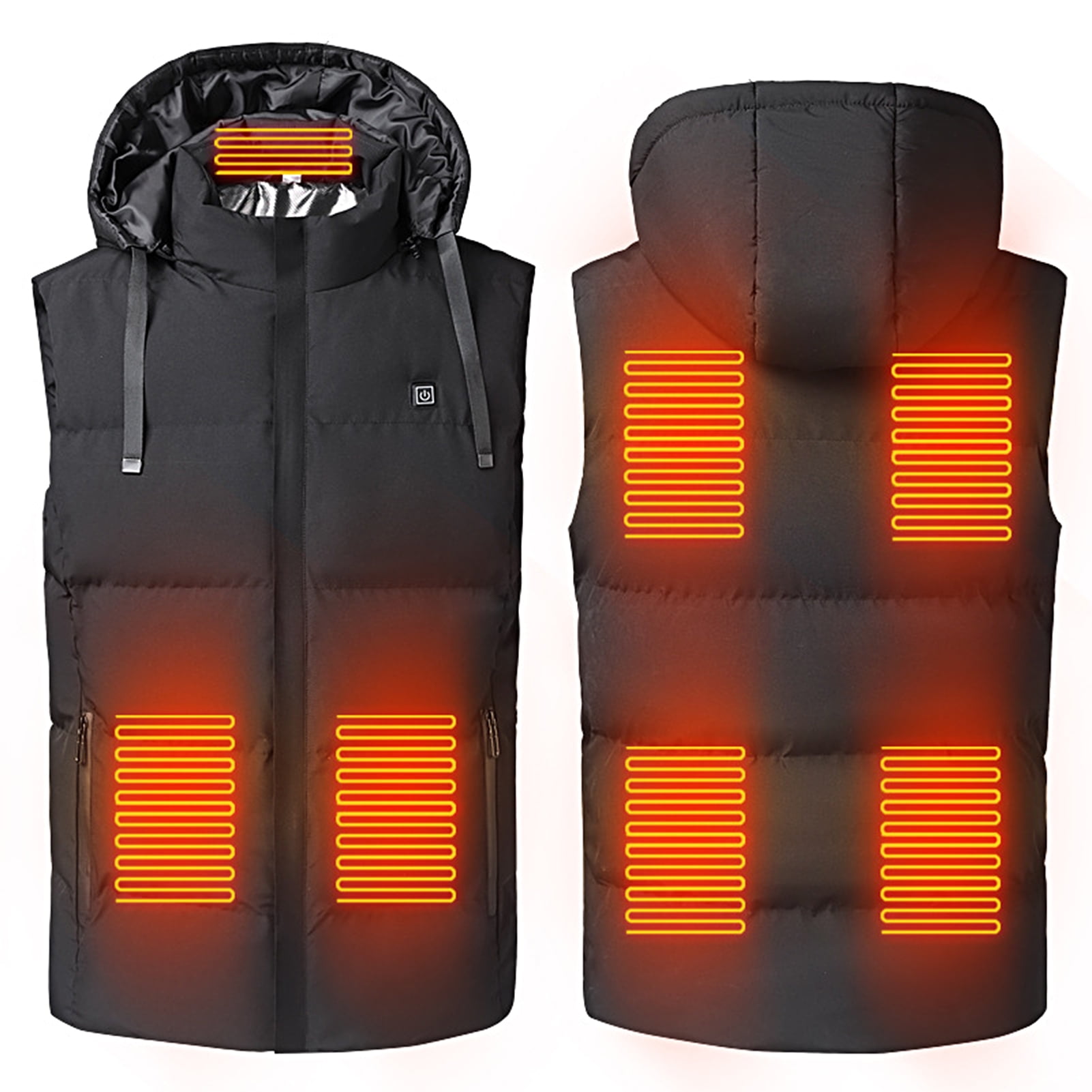 Naierhg Heated Vest Hooded Stand Collar Energy-saving Long Battery Life ...