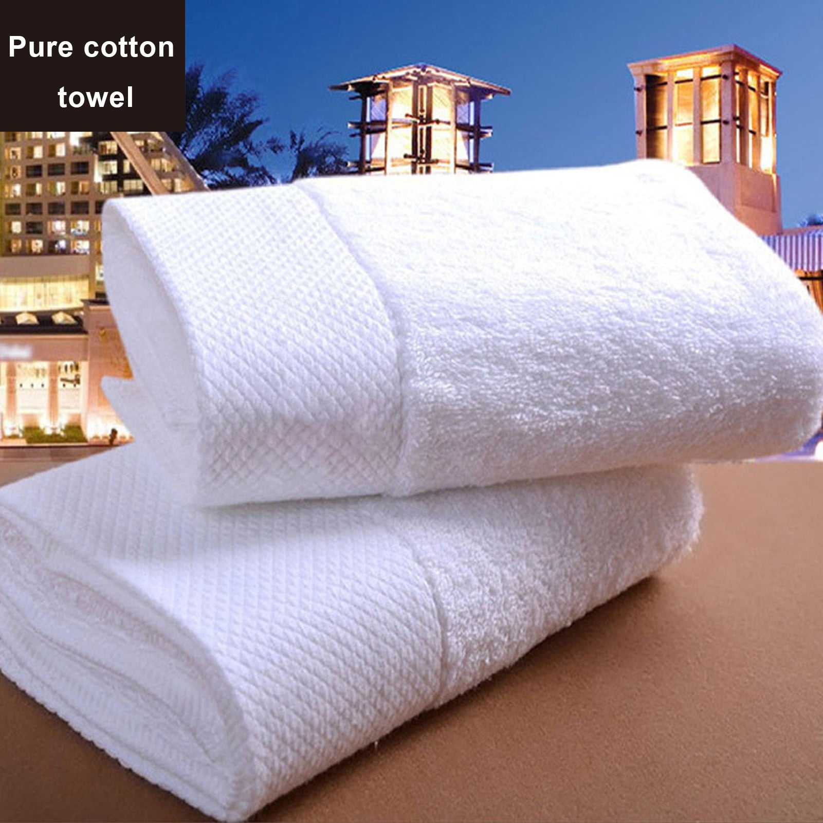 Naierhg Hotel Towel Super Soft Great Water Absorption Thick Pure Cotton Solid White Wear-resistant Home Beauty Parlor Bathroom Bath Shower Spa Towel White