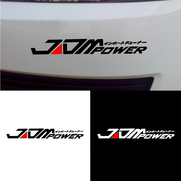 Naierhg JDM POWER Car Sticker Window Bumper Decal for Toyota Honda Volkswagen Mitsubishi White
