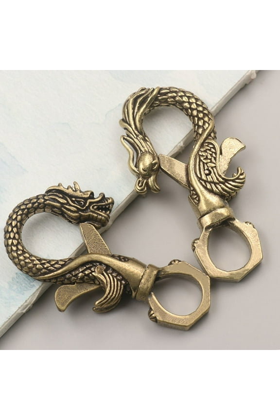Key Chain Brass Dragon Phoenix Shape Key Pendant for Daily