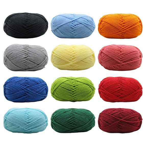 Naierhg Knitting Wool Yarn Professional Ultra Soft Needlework DIY 4Ply Milk Cotton Crochet Knitted Yarn for Home Orange