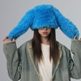 thumbnail image 1 of Naierhg Ladies Winter Hat Long Rabbit Ear Hat Fluffy Cozy Thick Plush Warm Windproof Ear Protection Pure Color Lightweight Unisex Party Cosplay Cap for Winter White, 1 of 7