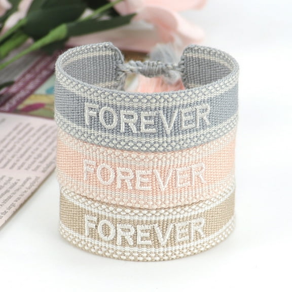 Naierhg Ladies Wrap Bracelets Tassel Exquisite Hand Decoration Embroidered Letters n Bracelet for Friends