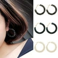 thumbnail image 1 of Naierhg Lady Elegant Round Circle Hoop Earrings Wedding Jewelry Party Cocktail Gift, 1 of 7