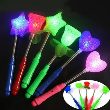 Naierhg Love Heart Star Light Up Stick LED Concert Party Decorative Glowing Wands Gift