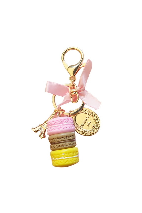 Macaron Cake Pendant Car Key Ring Keychain Alloy Holder Bag Purse Accessory